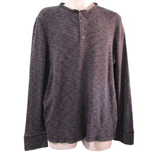 Rock Republic XXL Henley Charcoal Heather Metal Button Long Sleeve Thermal EUC